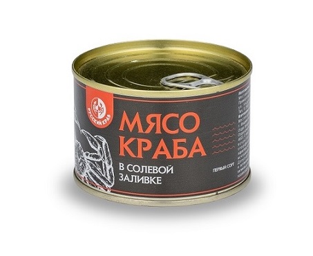 Мясо краба консервированное. Первый сорт - Русский краб